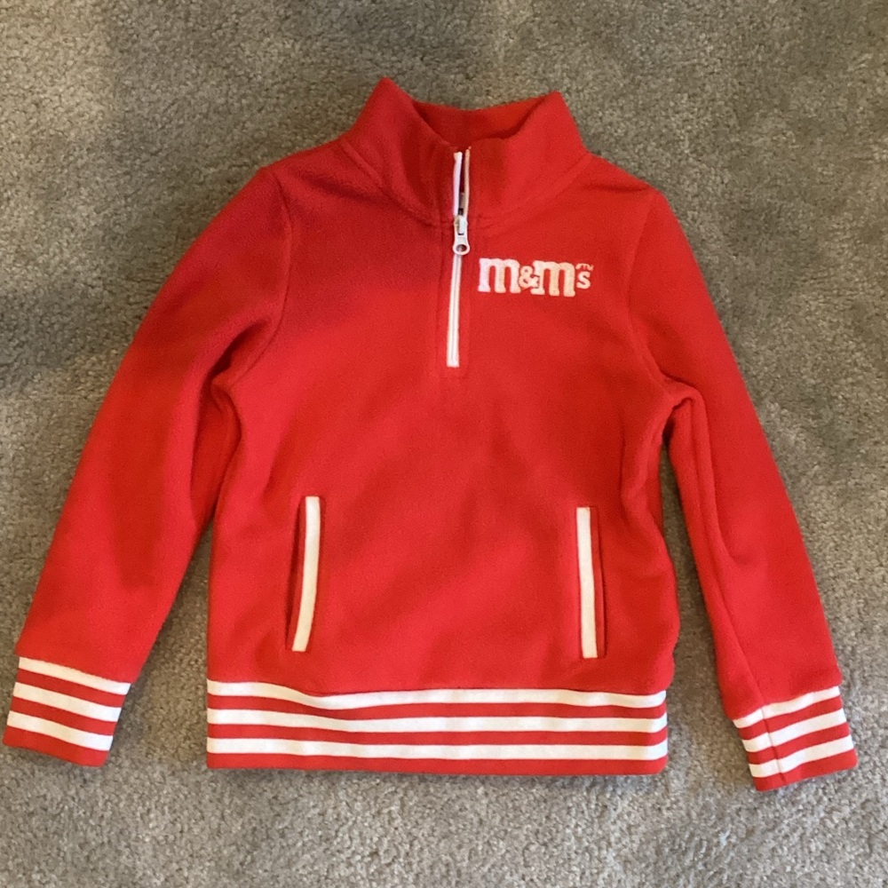 M&M's Kids Red Quarter-Zip Sweatshirt Size 5/6